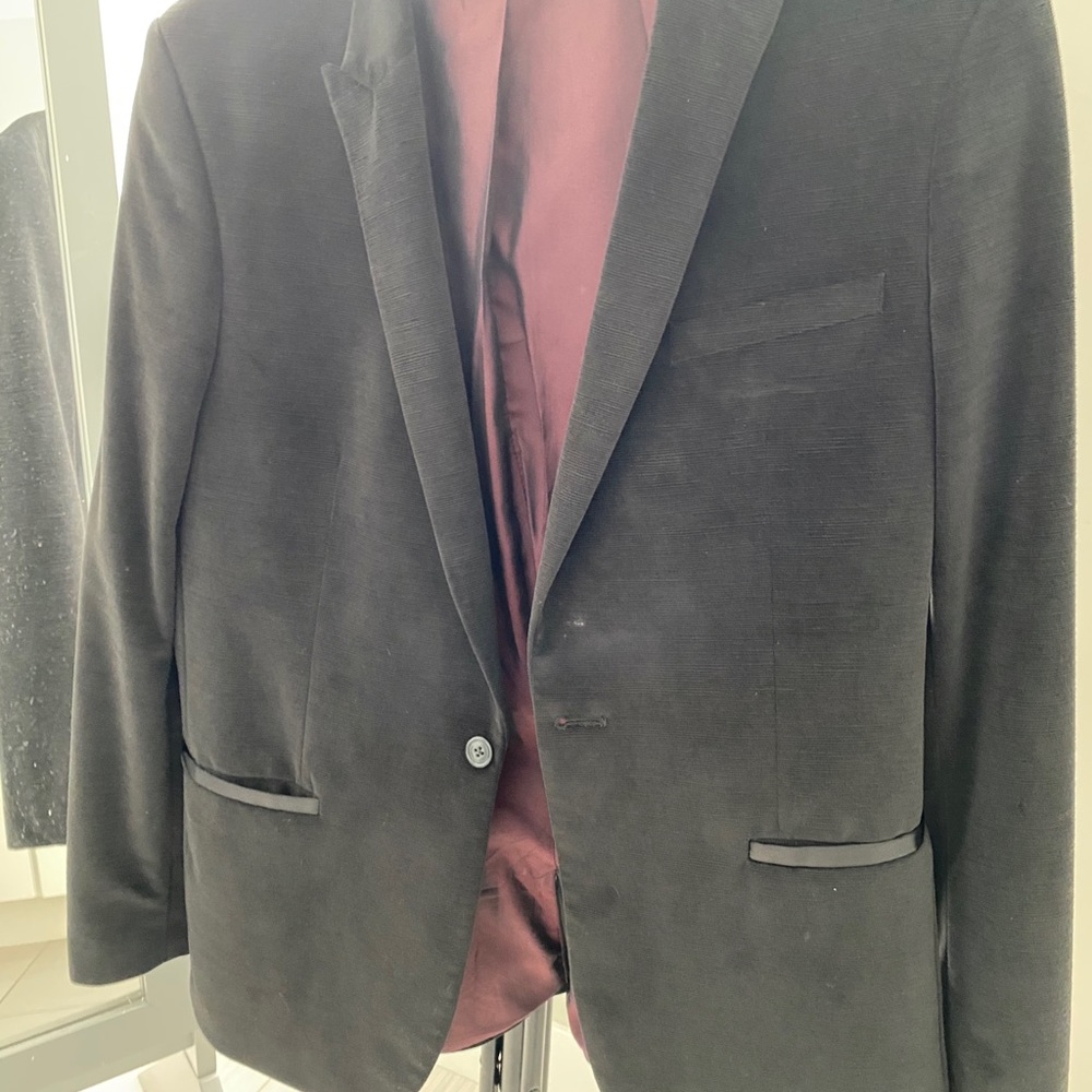 Calvin Klein light black suede blazer large